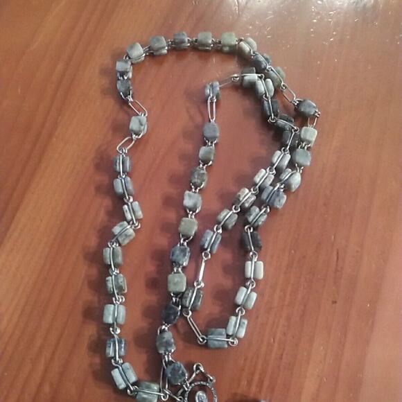 Catholic Rosary Irish Connemara Marble Cube Beads Celtic Cross Vintage Vtg - Picture 3 of 9